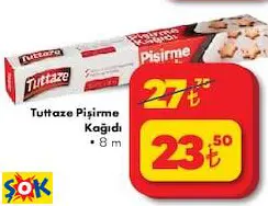 TUTTAZE PİŞİRME KAĞIDI 8 M TUTTAZE PİŞİRME KAĞIDI 8 M